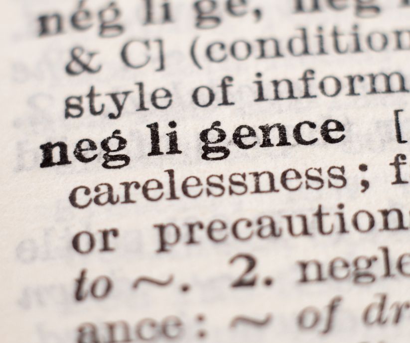 Picture of dictionary defining negligence